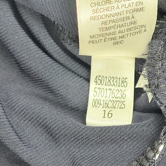 Chicos Knit Kit Stripe Variance Topper Size 3 Large Banded Hem Shirred Navy NWT - Picture 15 of 15